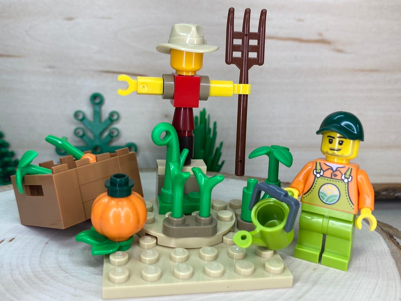 Farmer With a Scarecrow - Genuine LEGO® Farming Scene - Etsy