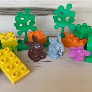DUPLO Two Bunnies plus 1/2 lb DUPLO – Genuine LEGO® Animals