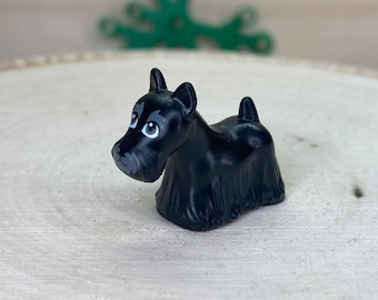 Dog, Terrier Scottish (Scottie) with Dark Bluish Gray Eyes, Eyebrows, and Muzzle - Genuine LEGO® Animal