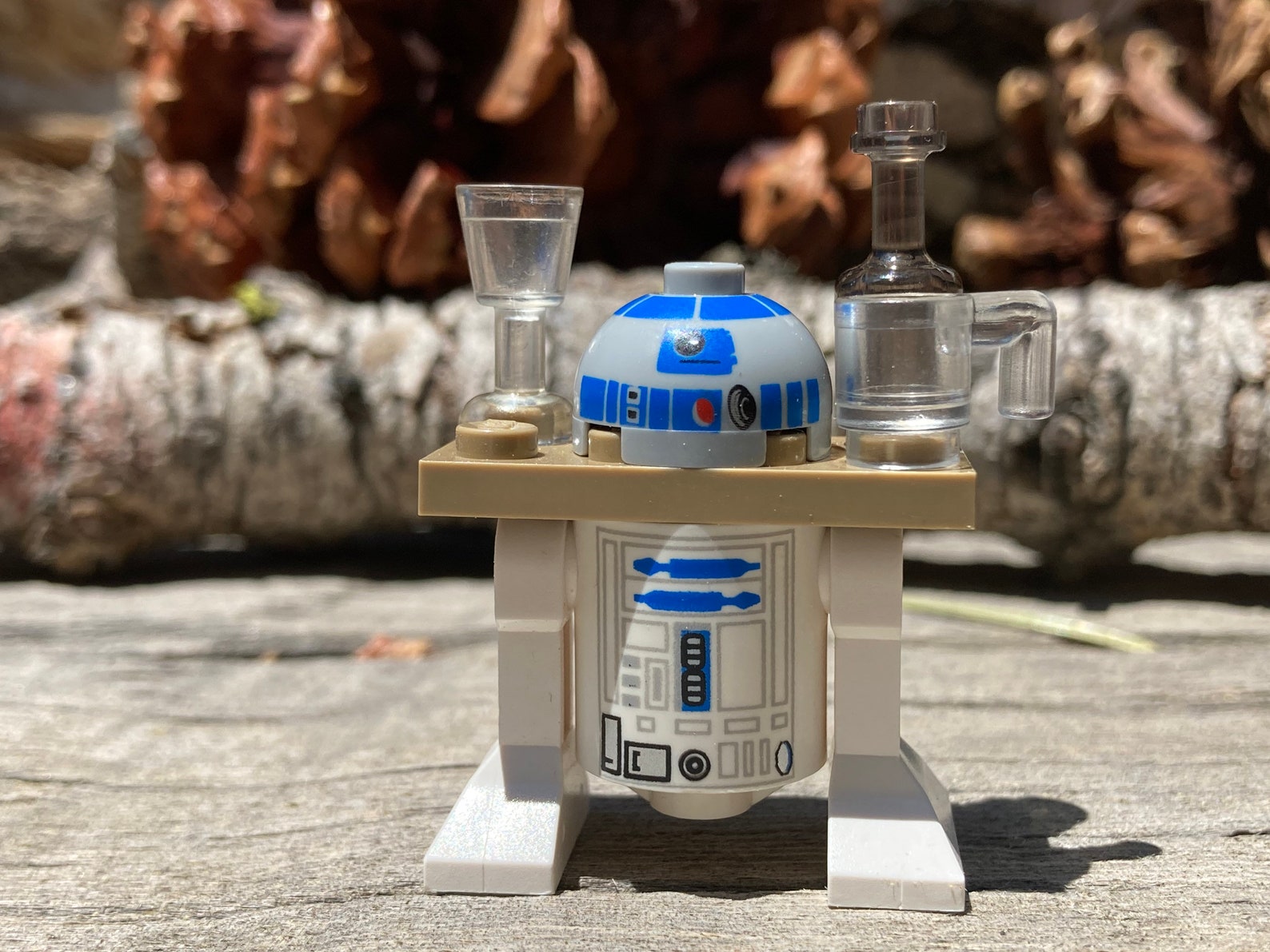 R2D2 Astromech Droid Serving Tray Dark Tan with glasses Etsy