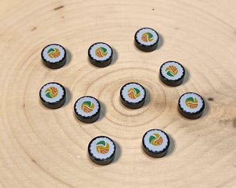 Sushi Roll, Black 1x1 Round Tile, 10-Pack – Genuine LEGO® Accessory