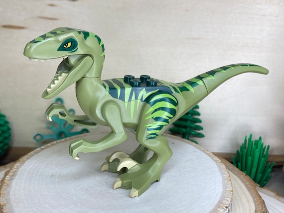 LEGO® Claws Dinosaur Lime - Olive Etsy With Tan Animal Green Green Markings / Dark Genuine and Back, Velociraptor Raptor