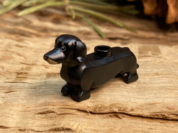 Dachshund With Black Eyes and Nose and Tan Markings Genuine LEGO