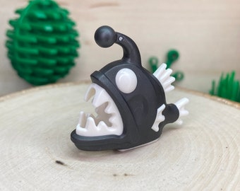 Anglerfish with Molded White Eyes, Fins, and Teeth - Genuine LEGO® Animal