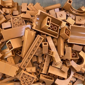 Medium Nougat  / Medium Dark Flesh Bulk Lot of Blocks Parts & Pieces, 1/2 Pound - Genuine LEGO®