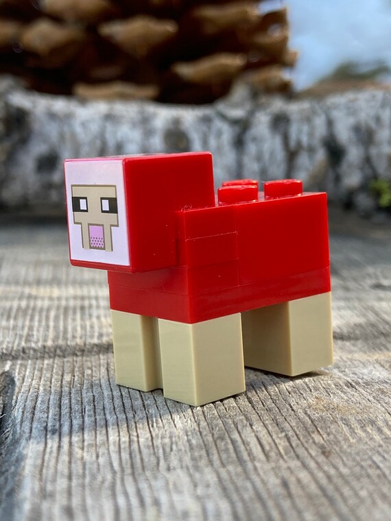 lego minecraft red sheep
