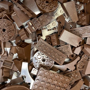 Dark Brown Bulk Lot of Blocks Parts & Pieces, 1/2 Pound - Genuine LEGO®