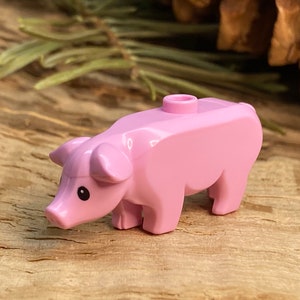 Bright Pink Pig with Black Eyes and White Pupils - Genuine LEGO® Animal