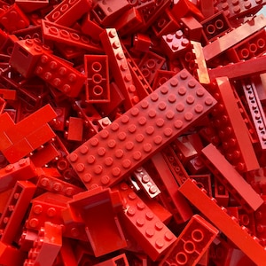 Rote Masse Lot von Block-Teile & Stücke, 1/2 Pfund - Original LEGO®