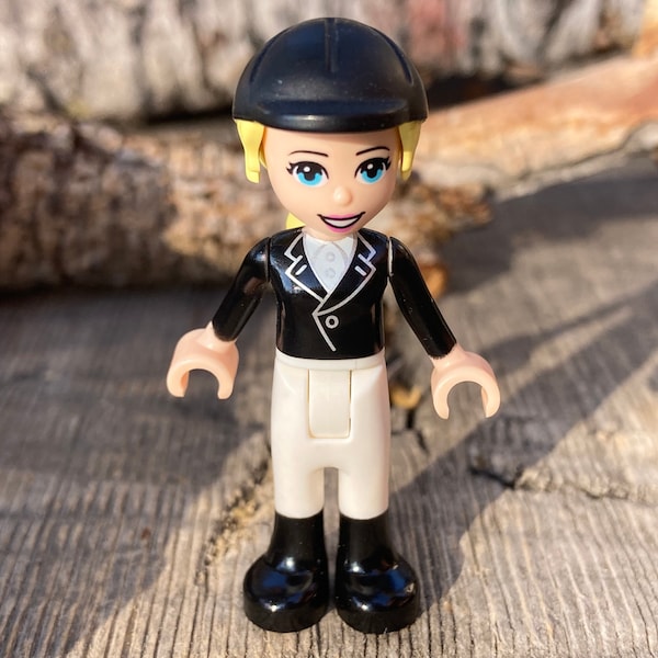 Katharina wearing a Black Riding Jacket and Black Riding Helmet - Friends Genuine LEGO® Minifigure