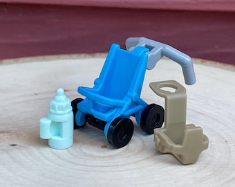 Baby Care Kit with Stroller, Carrier & Bottle – Genuine LEGO® Minifigure Accessory