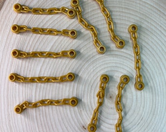 10-Pack Pearl Gold Chain with 5 Links – Authentic LEGO® Parts (FREE Domestic Shipping)