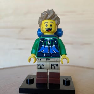 Hiker with backpack, Series 16 with Stand - Genuine LEGO® Minifigure