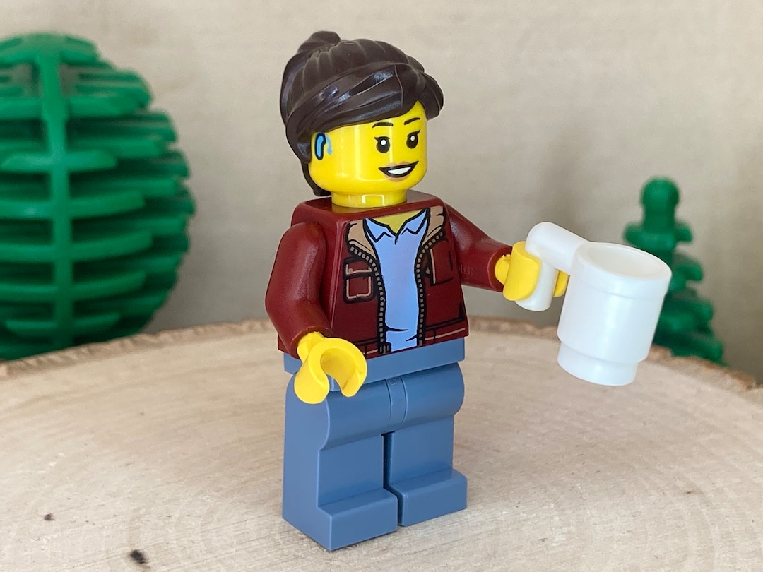 Coffee Shop Lady With White Coffee Cup Genuine LEGO® Minifigure UK