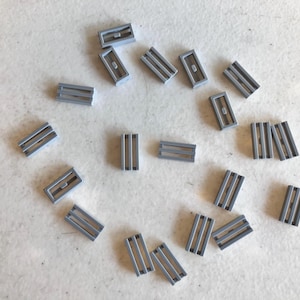 20-Pack Light Bluish Gray Tile, Modified 1 x 2 Grille with Bottom Groove – Genuine LEGO® Part (FREE Domestic Shipping)