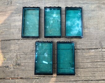 Black Window Frame with Trans-Clear Light Blue Window, 5 Pack - Genuine LEGO® Architect Piece