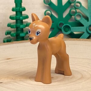 Baby Deer Fawn with Black Nose, Medium Azure Eyes and Tan Spots - Genuine LEGO® Animal