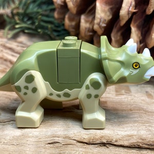 Dinosaur Triceratops Baby with Olive Green Top with White Horns and Beak - Genuine LEGO®  Animal