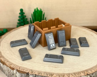 Silver Bars, 10 Pack with a Crate - Genuine LEGO® Accessory