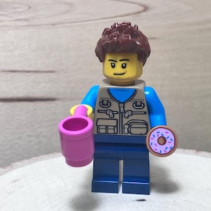 Camping Dad with Donut & Coffee – Genuine LEGO® Minifigure