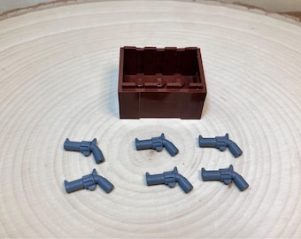 6-Pack Pistol Revolver with Crate – Authentic LEGO® Accessory