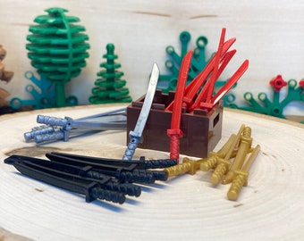 5-pack Fantasy Sword Golden Yellow Lot for Lego Minifigures