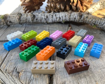 100 pièces de Lego basiques en vrac : plaques de blocs de briques avec des  couleurs vives violet azur citron vert lavande -  France