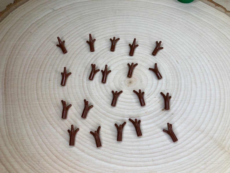 Lego Tree Stems 20-pack Reddish Brown Plant Flower Stem With Bar & 3 Stems – Genuine ...