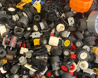 Wheels, Tires and Axles 1/2 Pound Random Pack - Genuine LEGO® Vehicle Parts