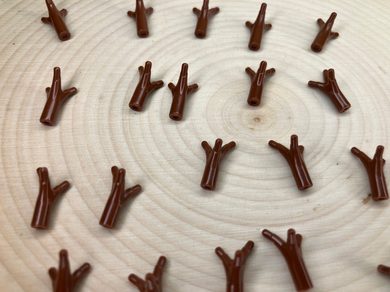 Lego Tree Stems 20-pack Reddish Brown Plant Flower Stem With Bar & 3 Stems – Genuine ...