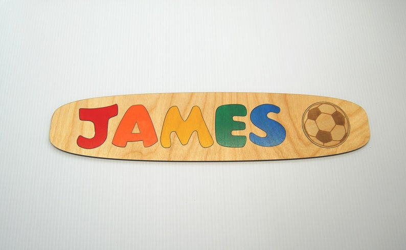 Soccer Wooden Name Puzzle ~ Personalized Wooden Puzzle ~ Children Puzzles ~ Child Toy Puzzle ~ Educational Toy ~ Kid/'s Name Puzzle