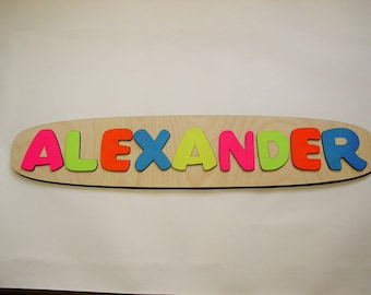 Wooden Name Puzzle ~ Personalized Wooden Puzzle ~ Childrens Puzzle ~ Customized Name Puzzle ~ Now Available- Personalized Message on Back