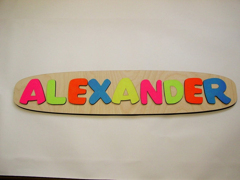 Wooden Name Puzzle Personalized Wooden Puzzle Childrens Etsy