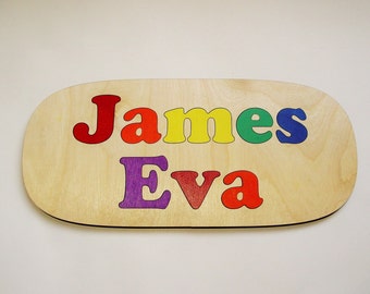 Wooden Name Puzzle ~ First & Last Name Personalized Wooden Puzzle ~ Childrens Puzzles ~ Customized Puzzle ~ Your personal message on back