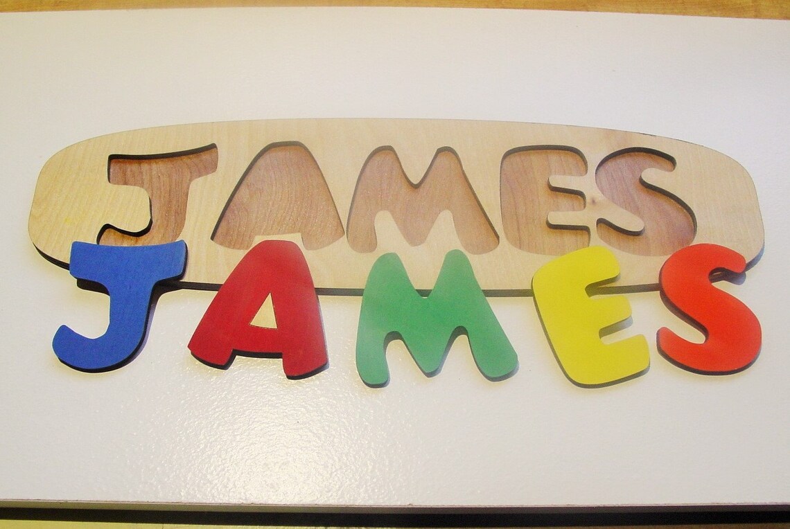 Wooden Name Puzzle Personalized Wooden Puzzle Childrens Etsy