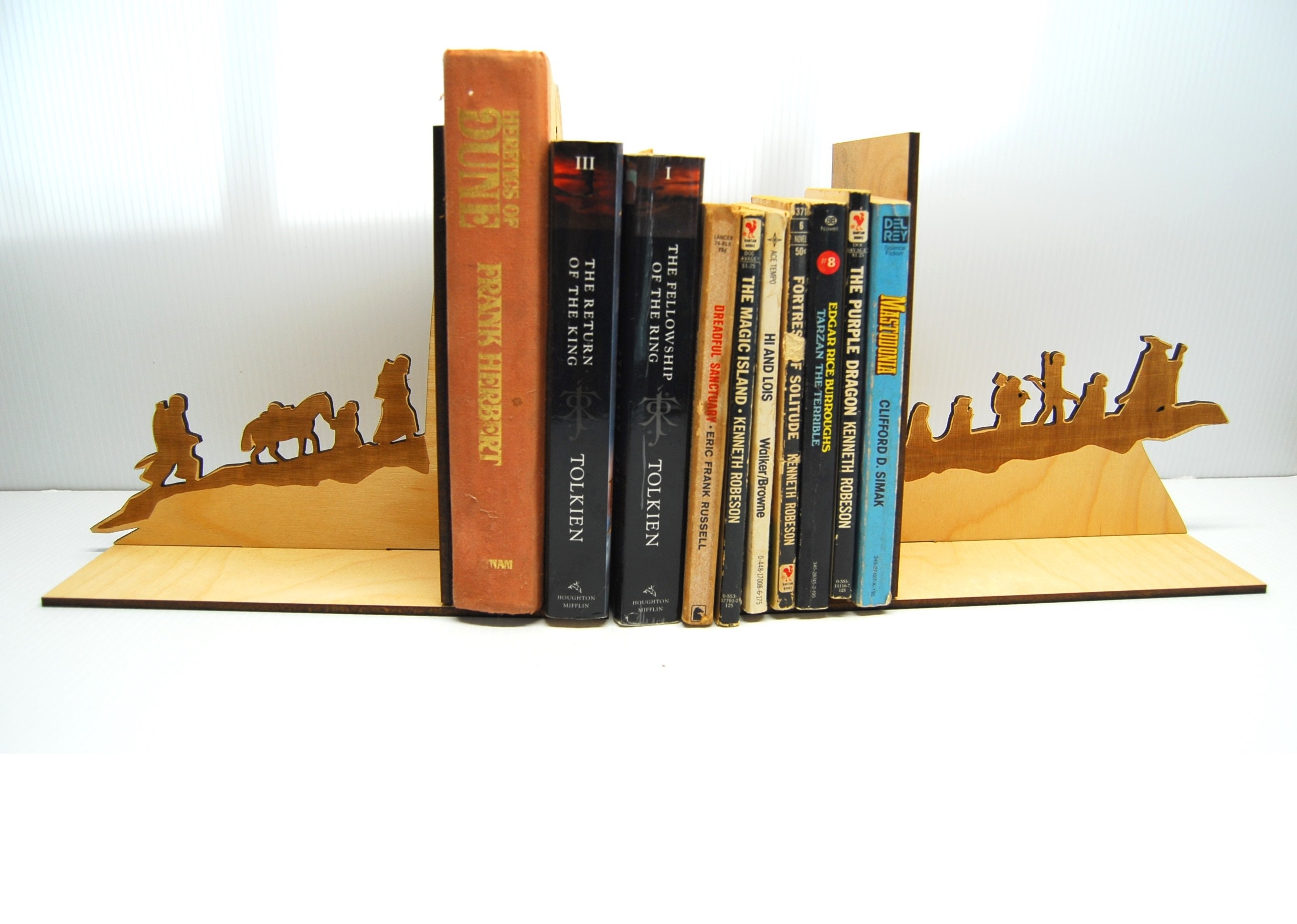 Bookends Lord of the Rings Custom Lasered Wooden Bookends Etsy