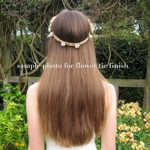Ivory blush wedding flower crown, floral headpiece, flower halo, bridesmaids flower girl hair wreath, headdress Flower tie