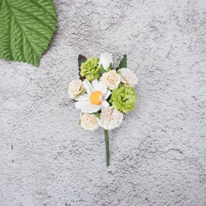 Rustic daisy flower boutonniere, buttonhole, wedding accessories prom corsage