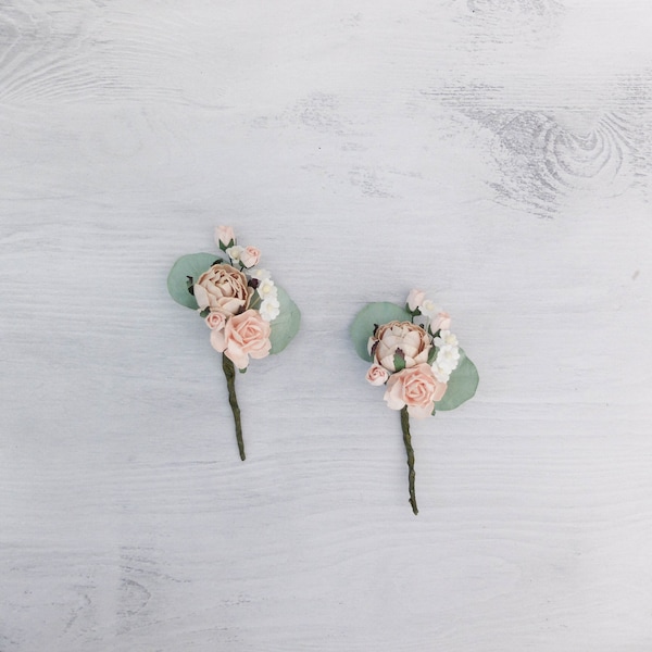 Blush Boutonniere - Etsy