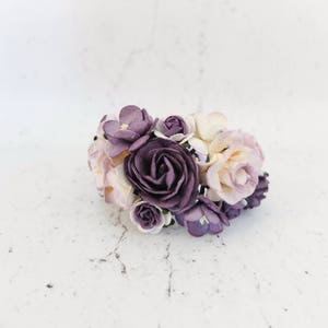 Flower Wrist Corsage, Wedding Corsage, Bridesmaids Corsage, Bridal Floral  Bracelet, Prom Corsage, White Purple Wedding, Mothers Corsage 