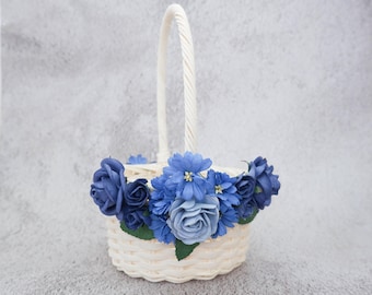 Navy Blue Flower Basket: Royal Blue Wedding Decor