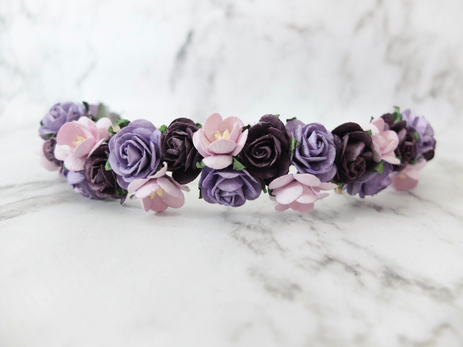 Purple Lilac Flower Crown Floral Hair Wreath Flower Etsy