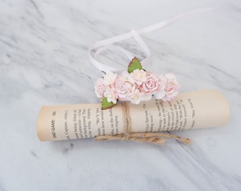 Light Pink Flower Corsage: Minimalist Wedding Bracelet
