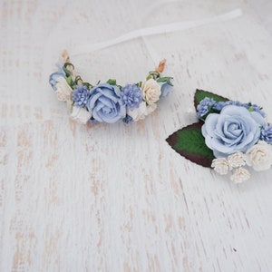 Blue corsage, wrist corsage, boutonniere, wedding prom accessories