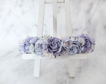 Lavender blue flower crown, wedding hair accessories, head wreath, headpiece, garland /woodland