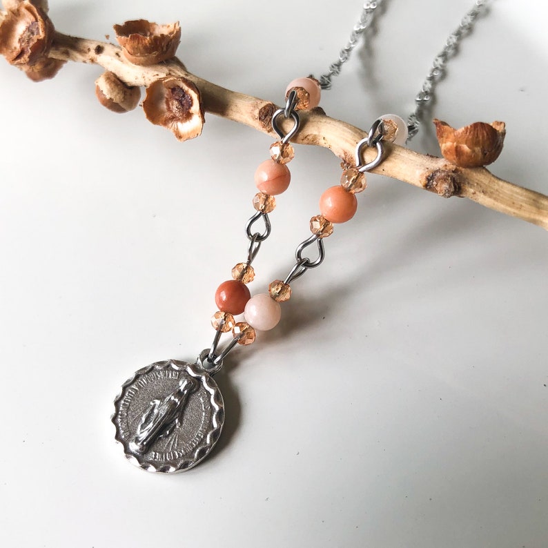 Dainty Miraculous Medal Necklace, Neutral Colors for ANY Outfit, Durable for Daily Wear, Conversation Starter, Meaningful Gift for Her image 4