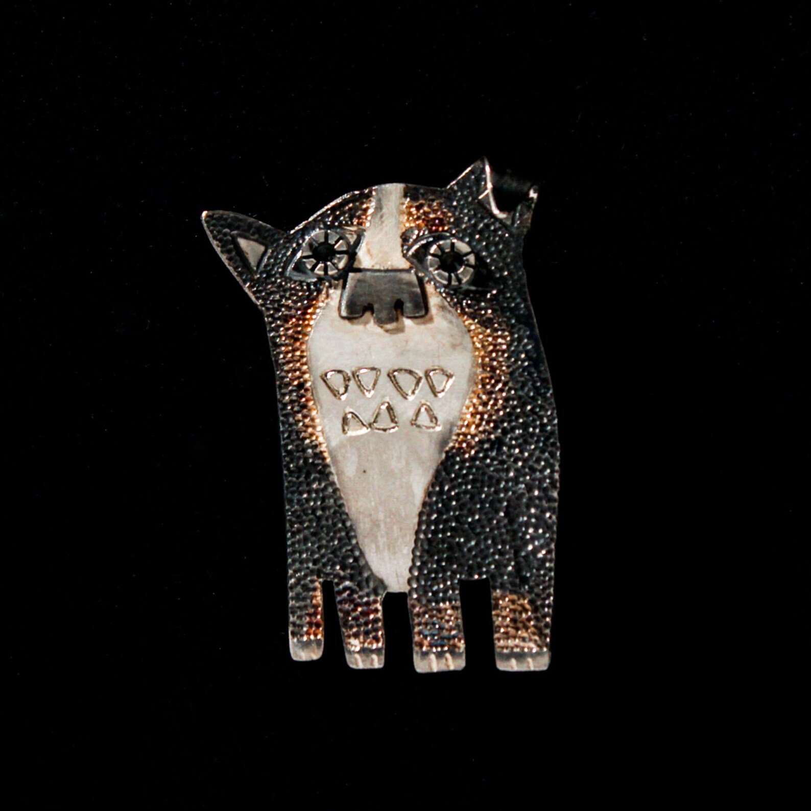 Handmade Sterling Silver Dog Brooch Pin HANS Patinated Hand Etsy