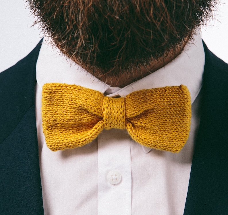 Hand Knitted Men's Bow Tie Etsy