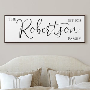 Last Name Sign Family Name Sign Wedding Gift Housewarming Gift Established Framed Sign Family Name Established Sign Spring Home Decor