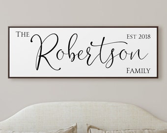 Last Name Sign Family Name Sign Wedding Gift Housewarming Gift Established Framed Sign Family Name Established Sign Spring Home Decor